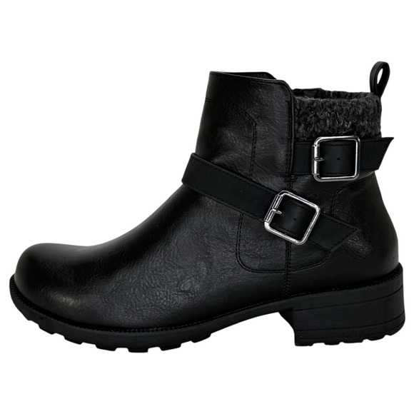 Easy Works by Easy Street Kourt Black Faux Leather Womens Ankle Boots Size 8M - Picture 3 of 13